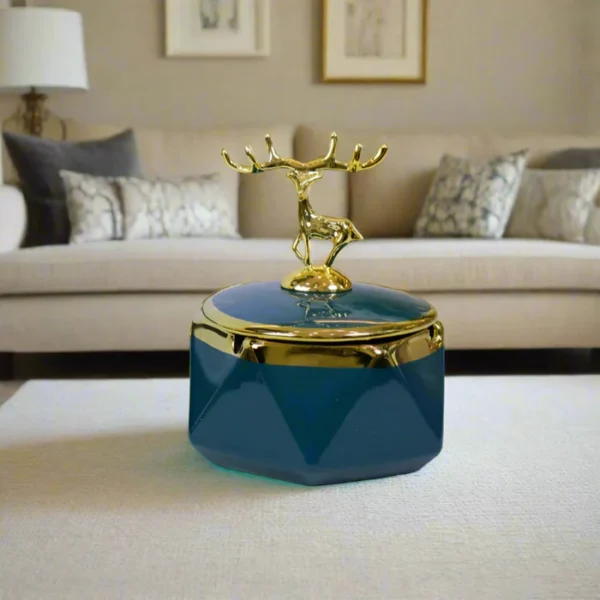 Deer Sculpture Lid Ashtray