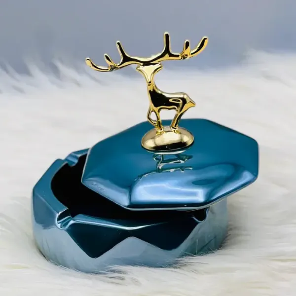 Deer Lid Ceramic Ashtray
