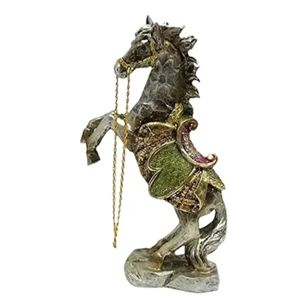 Standing Horse Resin Statue Grey